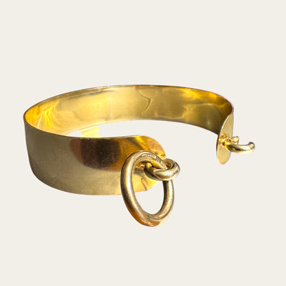 Vintage Gold Filled Sculptural Link Cuff – Signed Statement Bracelet