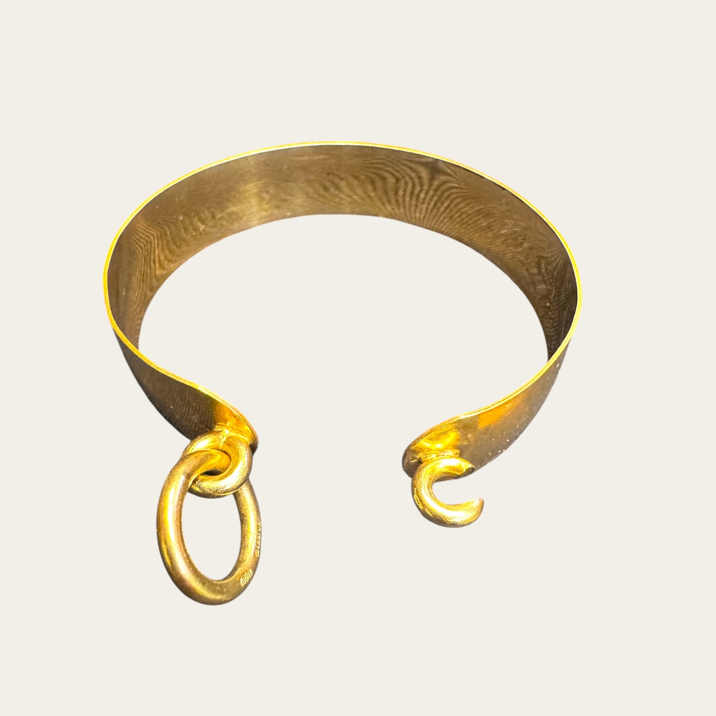 Vintage Gold Filled Sculptural Link Cuff – Signed Statement Bracelet