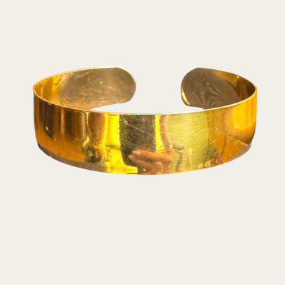 Vintage Gold Filled Sculptural Link Cuff – Signed Statement Bracelet