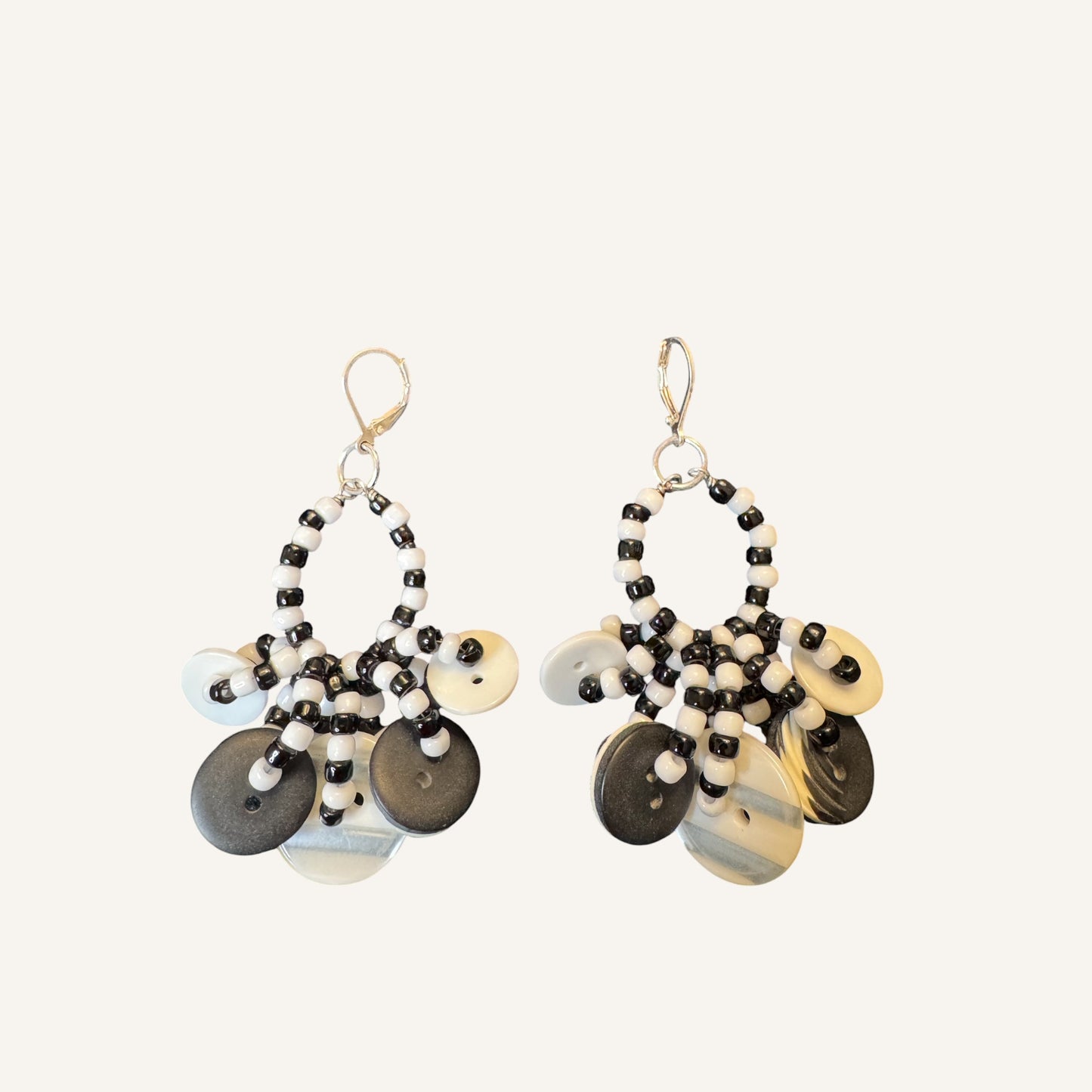 Monochrome Memphis Inspired Lucite & Glass Statement Necklace Set