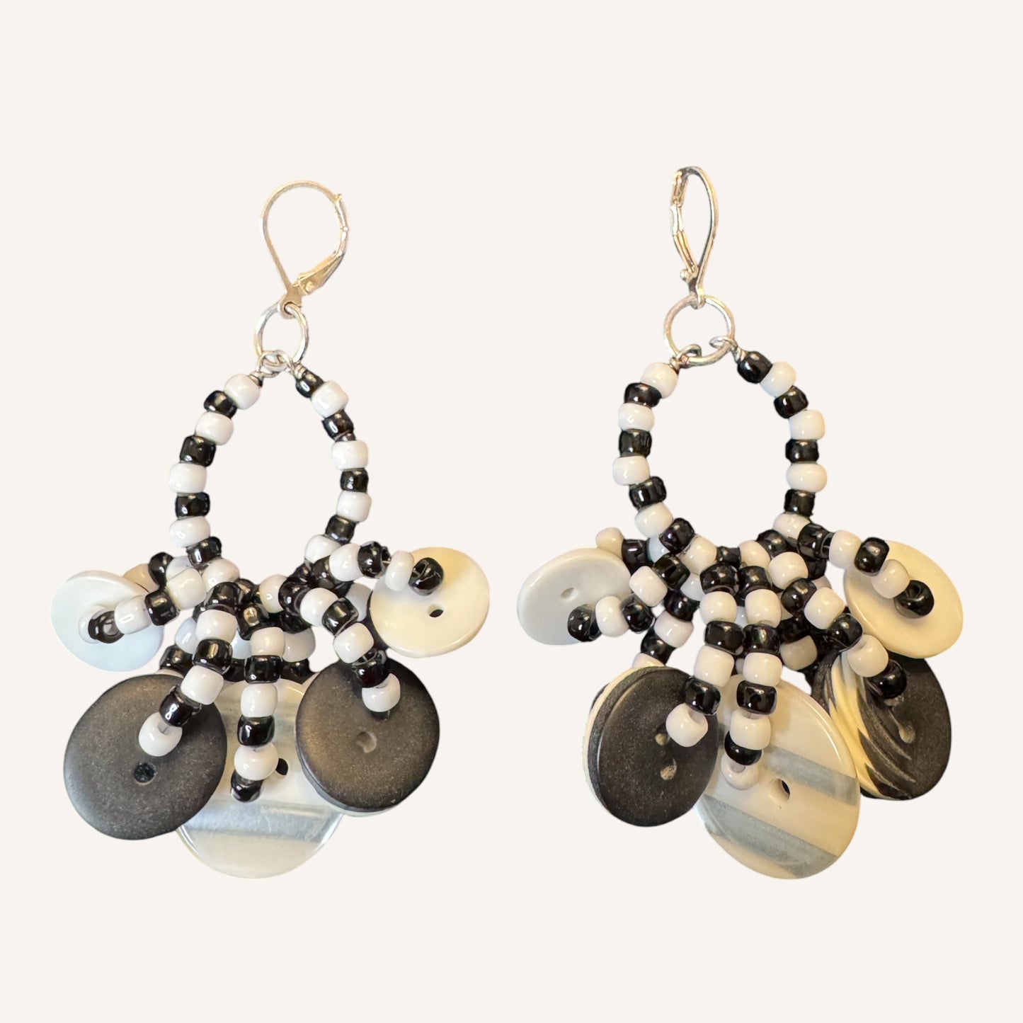Monochrome Memphis Inspired Lucite & Glass Statement Necklace Set
