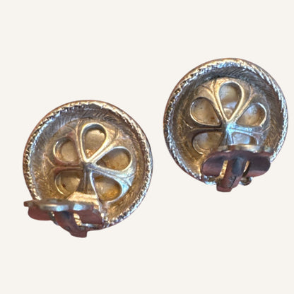 Vintage Elsa Schiaparelli Faux Baroque Pearl Clip-On Earrings – Signed – Silver Tone – Circa 1950s–1960s