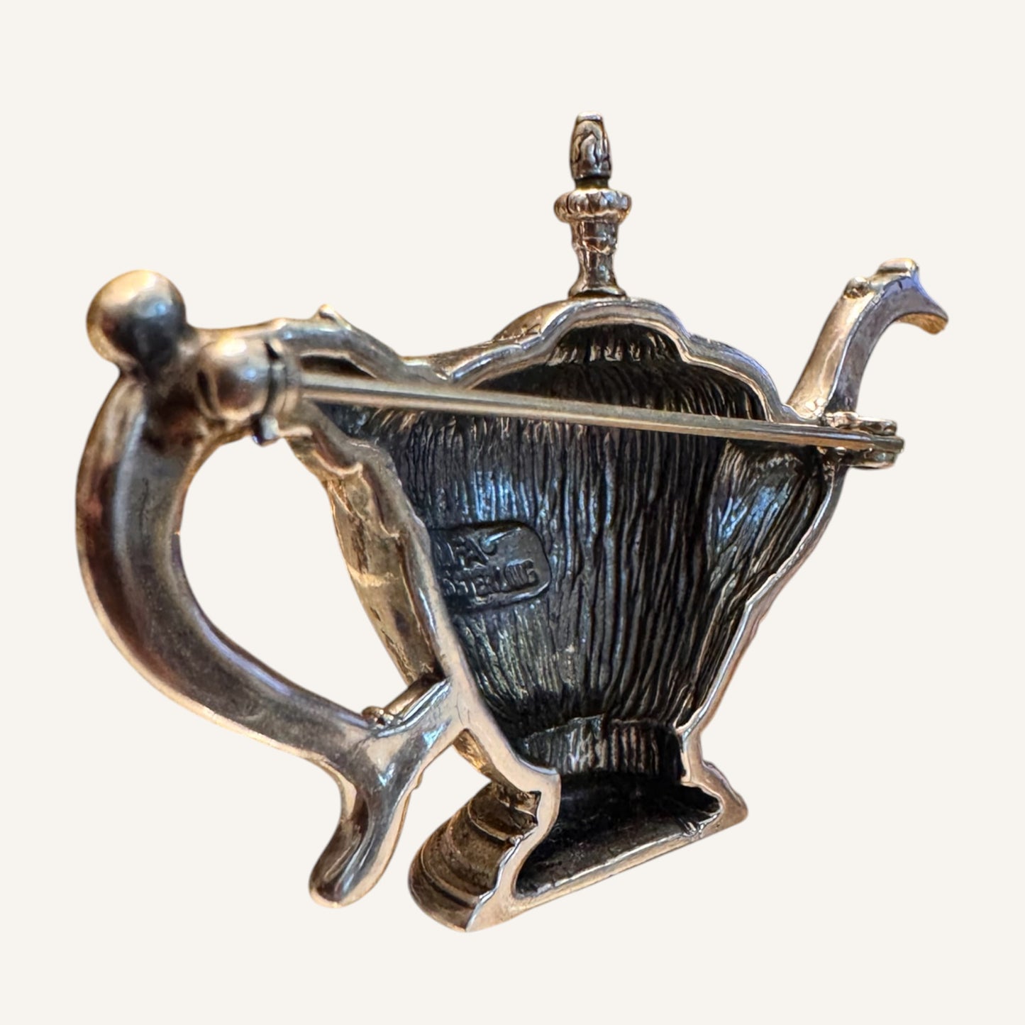 Vintage MFA 925 Sterling Silver Teacup Brooch | Signed Sterling Pin