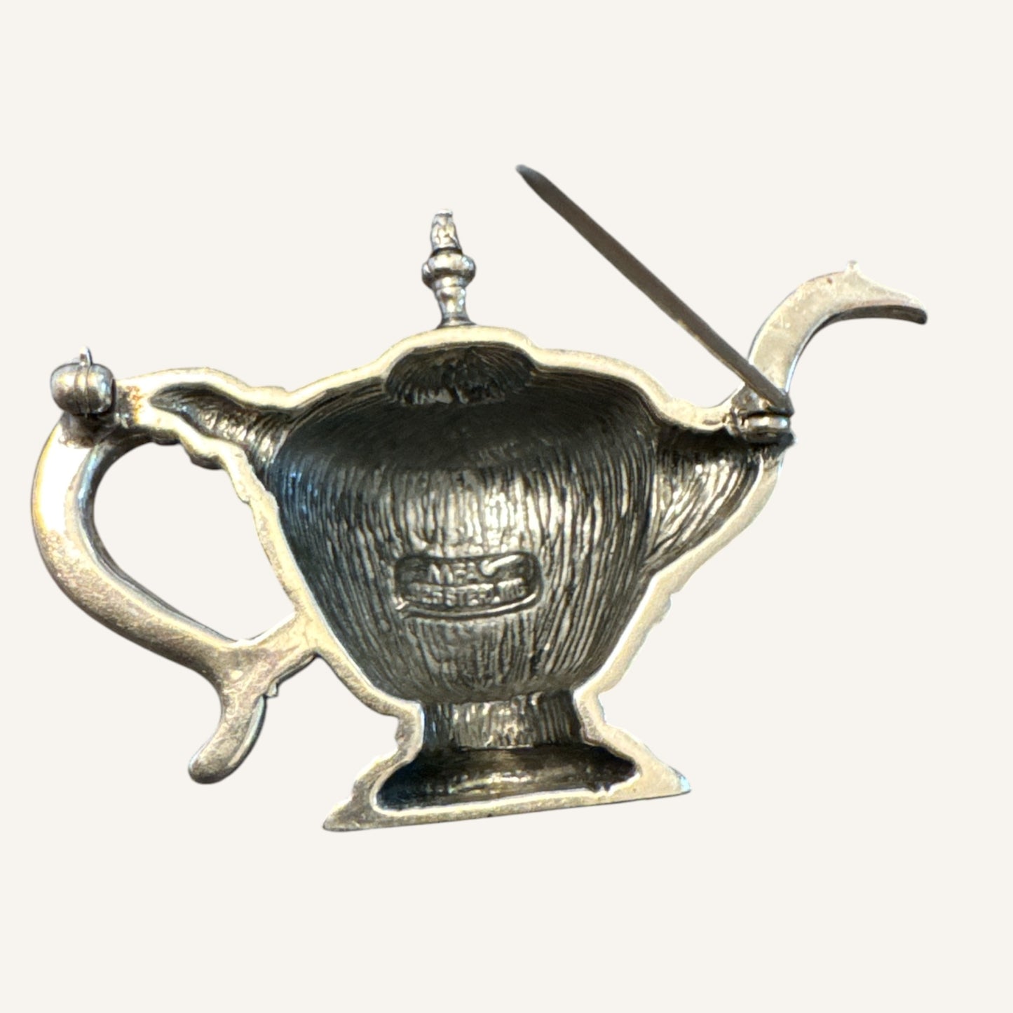 Vintage MFA 925 Sterling Silver Teacup Brooch | Signed Sterling Pin
