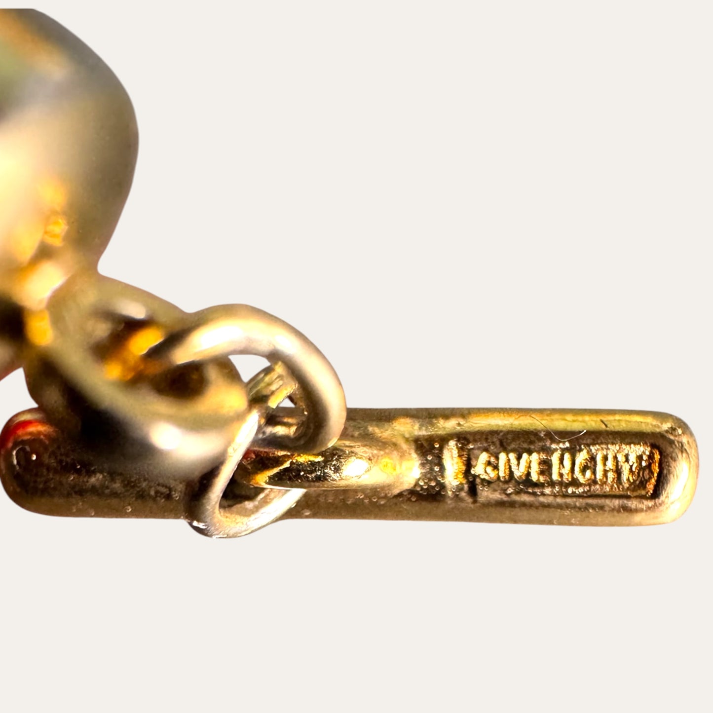 Vintage Givenchy Gold-Tone Mesh Choker Necklace with Foil-Back Crystal Heart Toggle