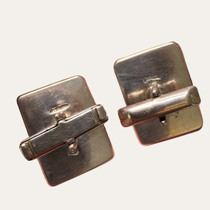 Vintage Sterling Silver Moonstone Cufflinks – Sculptural Rope Border Men’s Jewelry