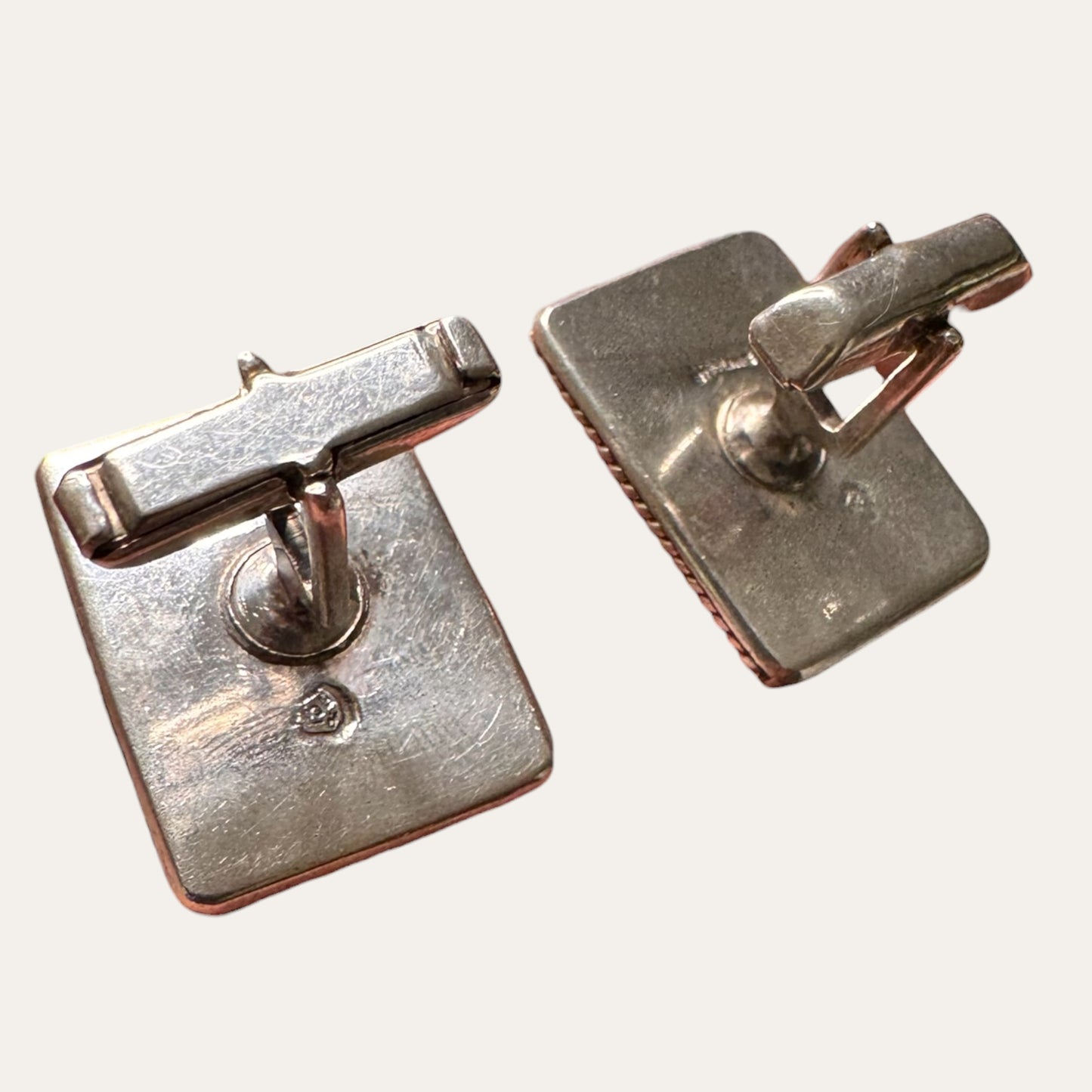 Vintage Sterling Silver Moonstone Cufflinks – Sculptural Rope Border Men’s Jewelry