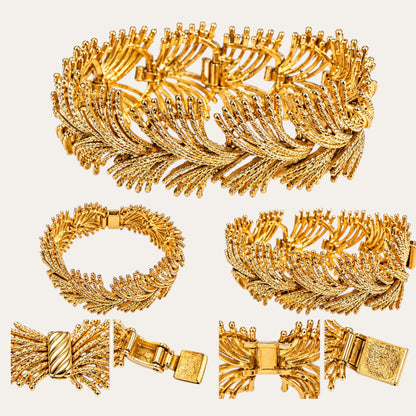 Vintage Sarah Coventry “Golden Bouquet” Bracelet & Earring Demi-Parure – c. 1961