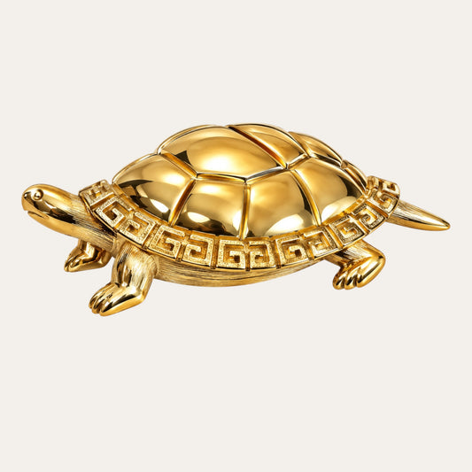 Vintage Givenchy gold-tone turtle brooch with Greek key shell detailing, signed © GIVENCHY PARIS NEW YORK – Betty Lily & Co.
