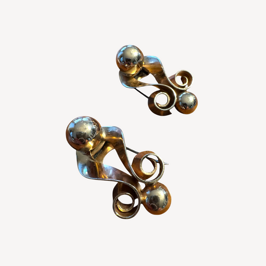Vintage Napier Sterling Silver Art Deco Dress Clips – Pair (c. 1935–1945)