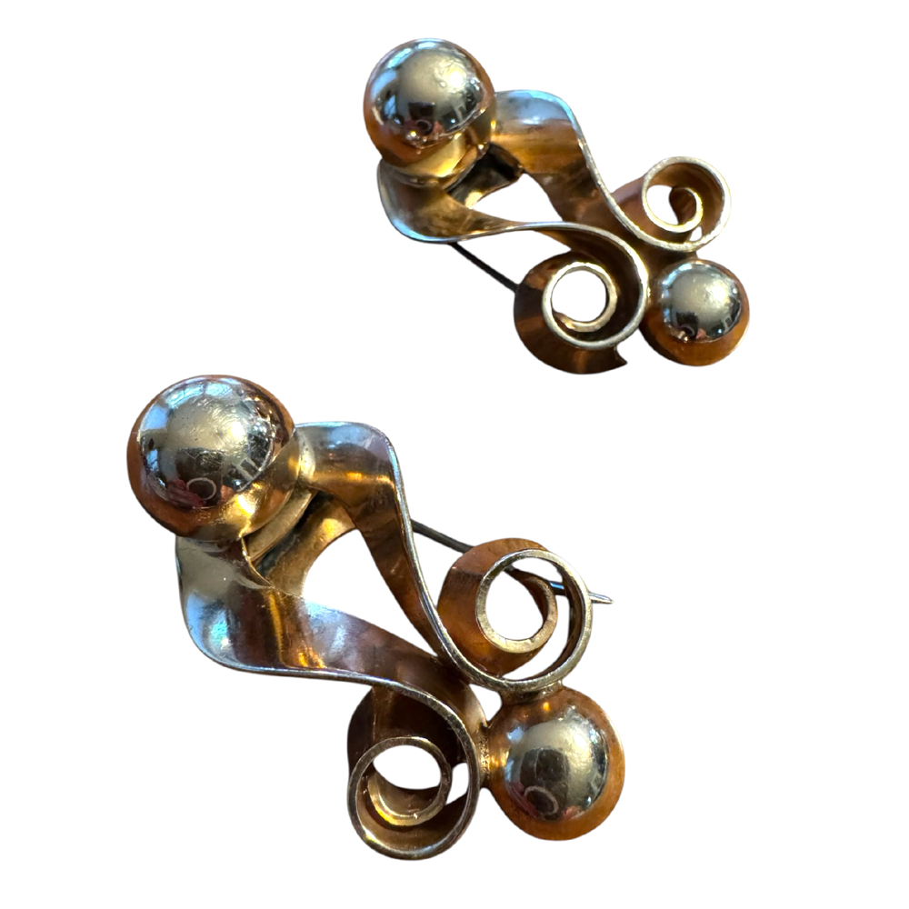 Vintage Napier Sterling Silver Art Deco Dress Clips – Pair (c. 1935–1945)